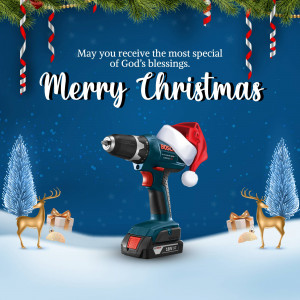 Merry Christmas Power Tool Marketing Image For Facebook