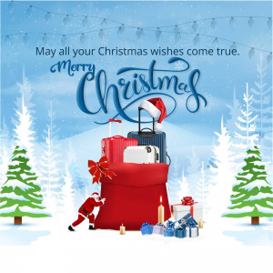 Merry Christmas Travel Wishes Business Poster For Facebook