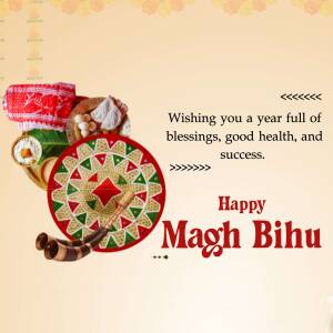 Happy Magh Bihu Greetings Business Poster For Instagram