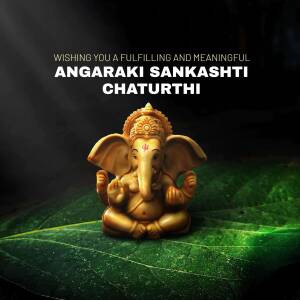 Image of Lord Ganesha with a festive greeting for Angaraki Sankashti Chaturthi