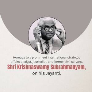 Shri K. Subrahmanyam Jayanti Banner For Twitter