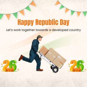 Happy Republic Day - Delivery Worker Branding Post For X