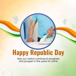 Happy Republic Day - Ironing A Shirt Social Media Post For Twitter