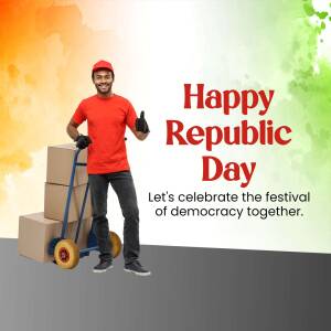 Happy Republic Day Delivery Poster For Twitter