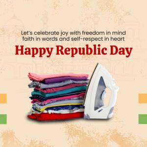 Happy Republic Day - Ironing For Freedom Creative Design For Threads