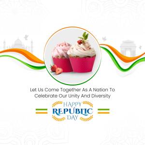Happy Republic Day Cupcakes Marketing Image For Instagram