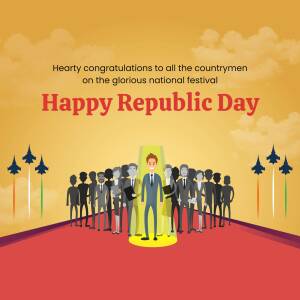 Happy Republic Day Illustration Advertisement For Telegram