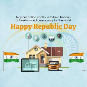 Happy Republic Day India Design For Twitter