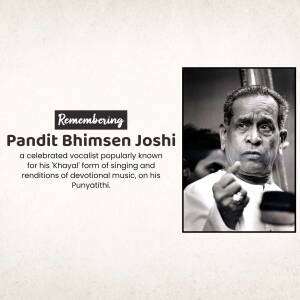 Remembering Pandit Bhimsen Joshi Business Poster For Threads