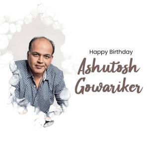 Portrait of Ashutosh Gowariker with a birthday theme