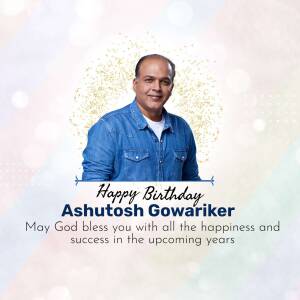 Portrait of Ashutosh Gowariker with birthday wishes