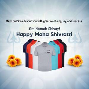 Maha Shivaratri greeting with t-shirt display