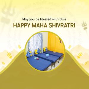 Maha Shivratri greeting with a room interior