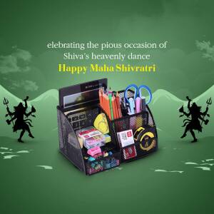 Stationery set with Maha Shivratri themed background