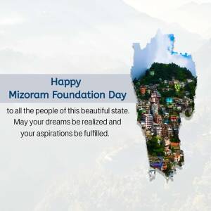 Happy Mizoram Foundation Day Business Poster For WhatsApp