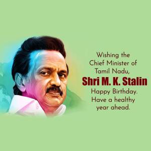 Birthday Wishes For Chief Minister M.K. Stalin Banner For Google Business Profile