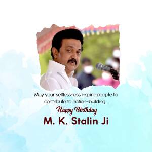 M. K. Stalin Birthday Wish Social Media Post For LinkedIn