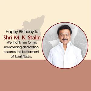 Happy Birthday M.K. Stalin Banner For Twitter