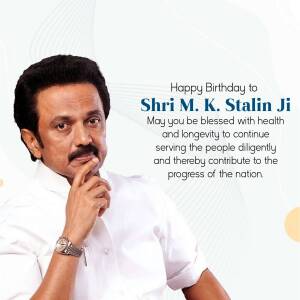 Happy Birthday M.K. Stalin Poster For WhatsApp