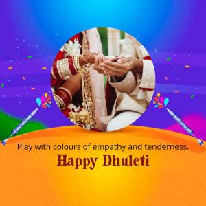 Happy Dhuleti - Celebrating Love And Colors Business Poster For LinkedIn