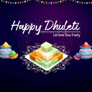 Happy Dhulleti Celebration Graphic For Threads