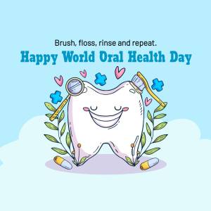 Happy World Oral Health Day Illustration Banner For Telegram