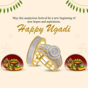 Ugadi festival greeting with jewelry rings