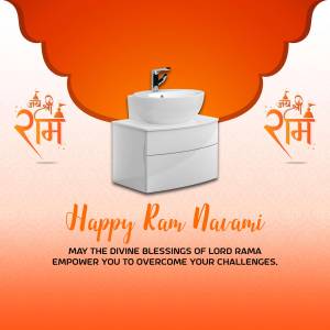 Happy Ram Navami Bathroom Promotion Design For Threads