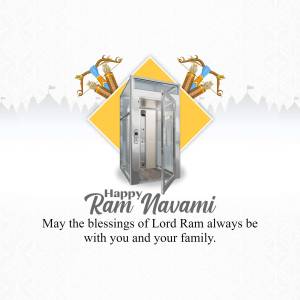 Ram Navami greeting with an elevator illustration