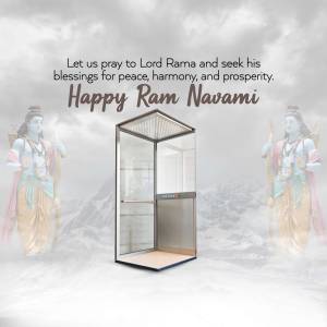 Ram Navami greeting with an elevator advertisement