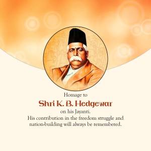 Shri K. B. Hedgewar Jayanti Artwork For Facebook