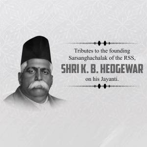 Tributes To Shri K. B. Hedgewar Poster For Twitter