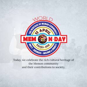 World Memon Day logo with date and community details