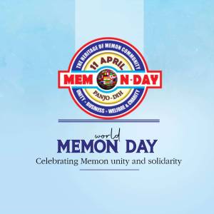Memon Day event poster with date and community details