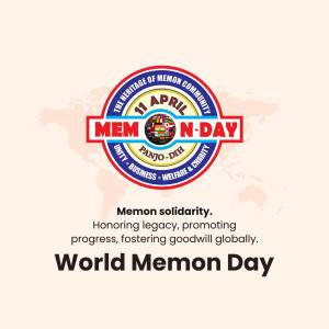 World Memon Day logo with date and text