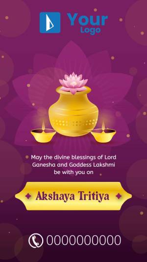 Akshaya Tritiya festive greeting with Lord Ganesha and Goddess Lakshmi