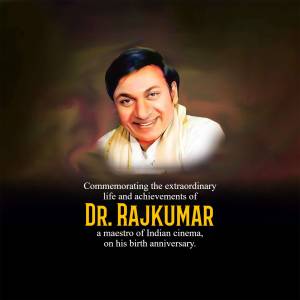 Dr. Rajkumar Birth Anniversary Tribute Creative Design For Pinterest