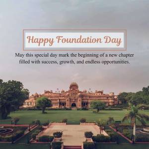 Happy Foundation Day with a palace background