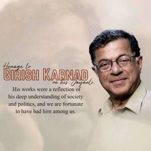 Girish Karnad Homage Creative Design For WhatsApp