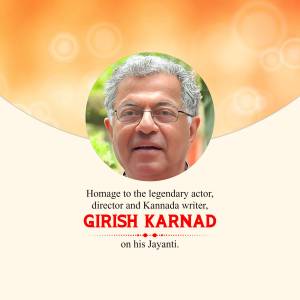 Girish Karnad Jayanti Homage Branding Post For X
