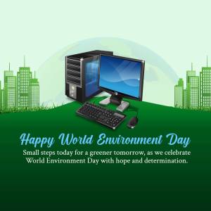 Happy World Environment Day - Green Tech Graphic For Telegram