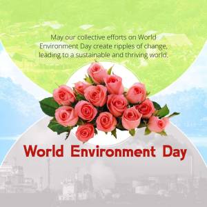 World Environment Day - Flowers And Sustainability Creative Design For Pinterest
