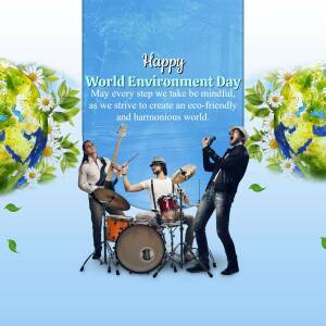 Happy World Environment Day - Music For A Greener Future Promotional Banner For WhatsApp