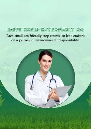 Happy World Environment Day - Healthcare & Sustainability Graphic For WhatsApp