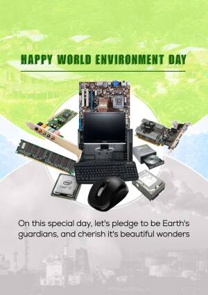 Happy World Environment Day - E-Waste Awareness Graphic For X