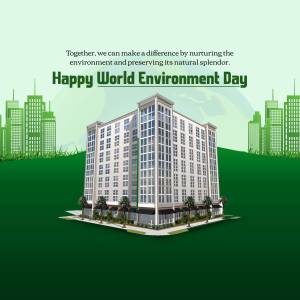 Happy World Environment Day - Sustainable Building Marketing Image For Instagram