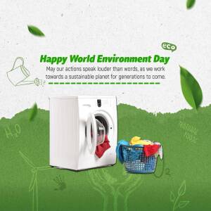 Happy World Environment Day - Sustainable Laundry Banner For WhatsApp