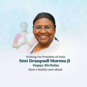 Draupadi Murmu Birthday Wish Artwork For Threads