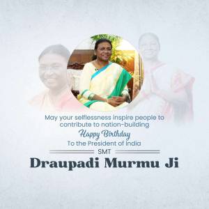 Draupadi Murmu Birthday Wishes Image For X