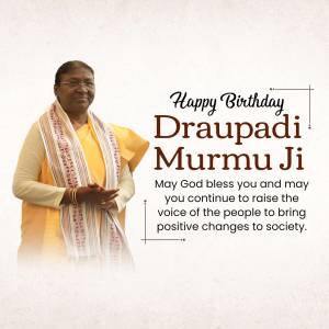 Happy Birthday Draupadi Murmu Ji Creative Design For X